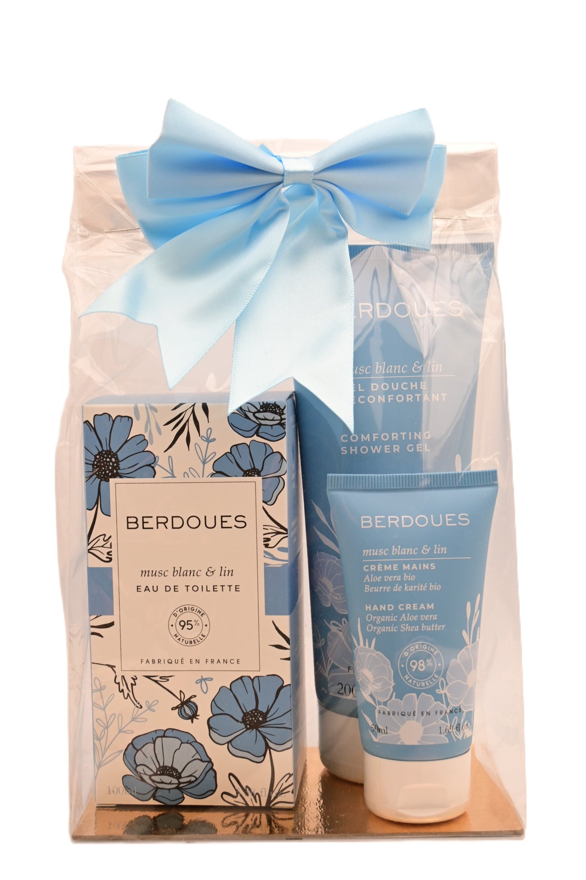 BERDOUES Musc Blanche & Lin Set Eau de Toilette 100ml + Shower Gel 200ml + Hand Cream 50ml