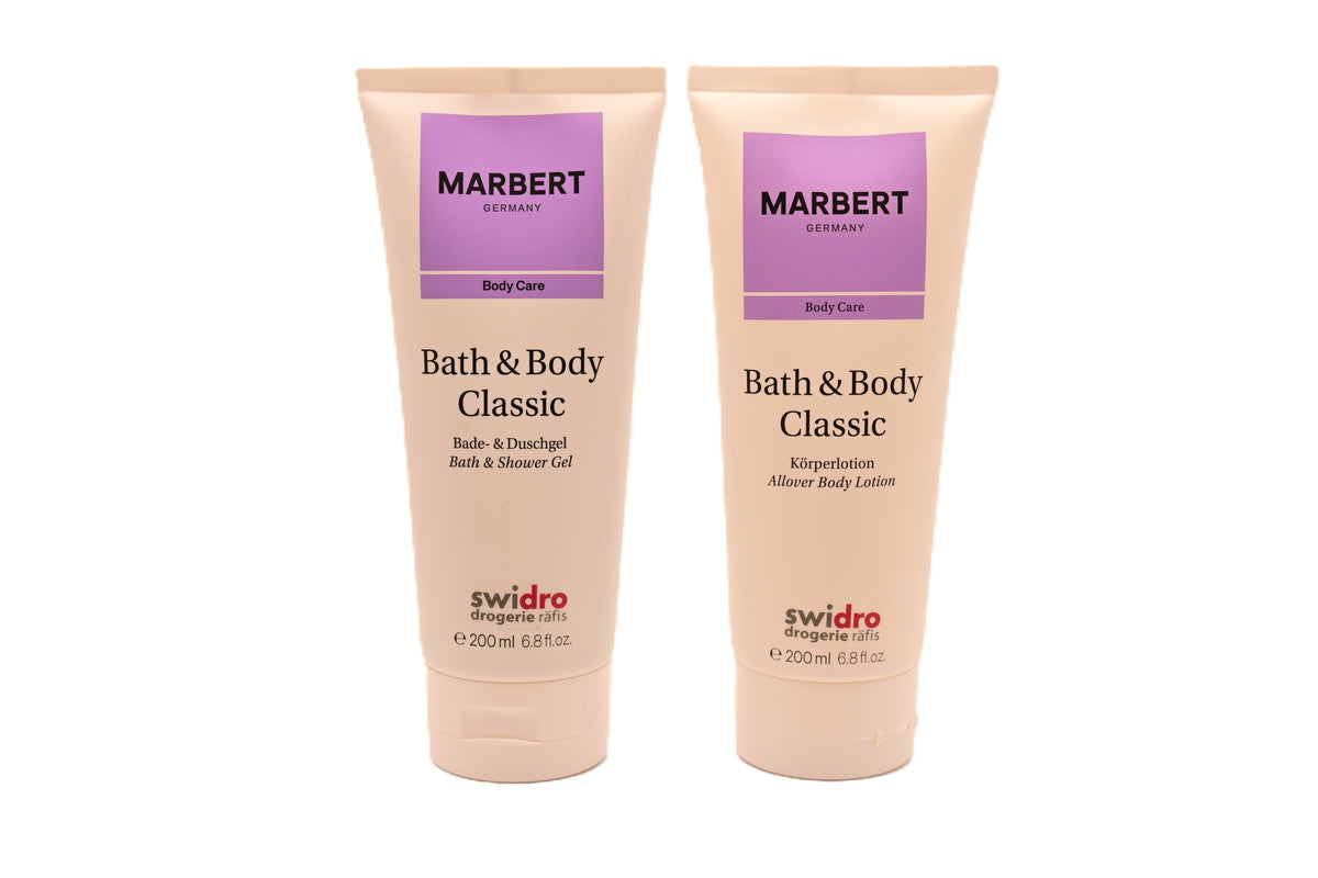 Marbert Bath & Body Classic Set 2 Stück assortiert Classic Shower Gel 200ml Classic Body Lotion 200ml
