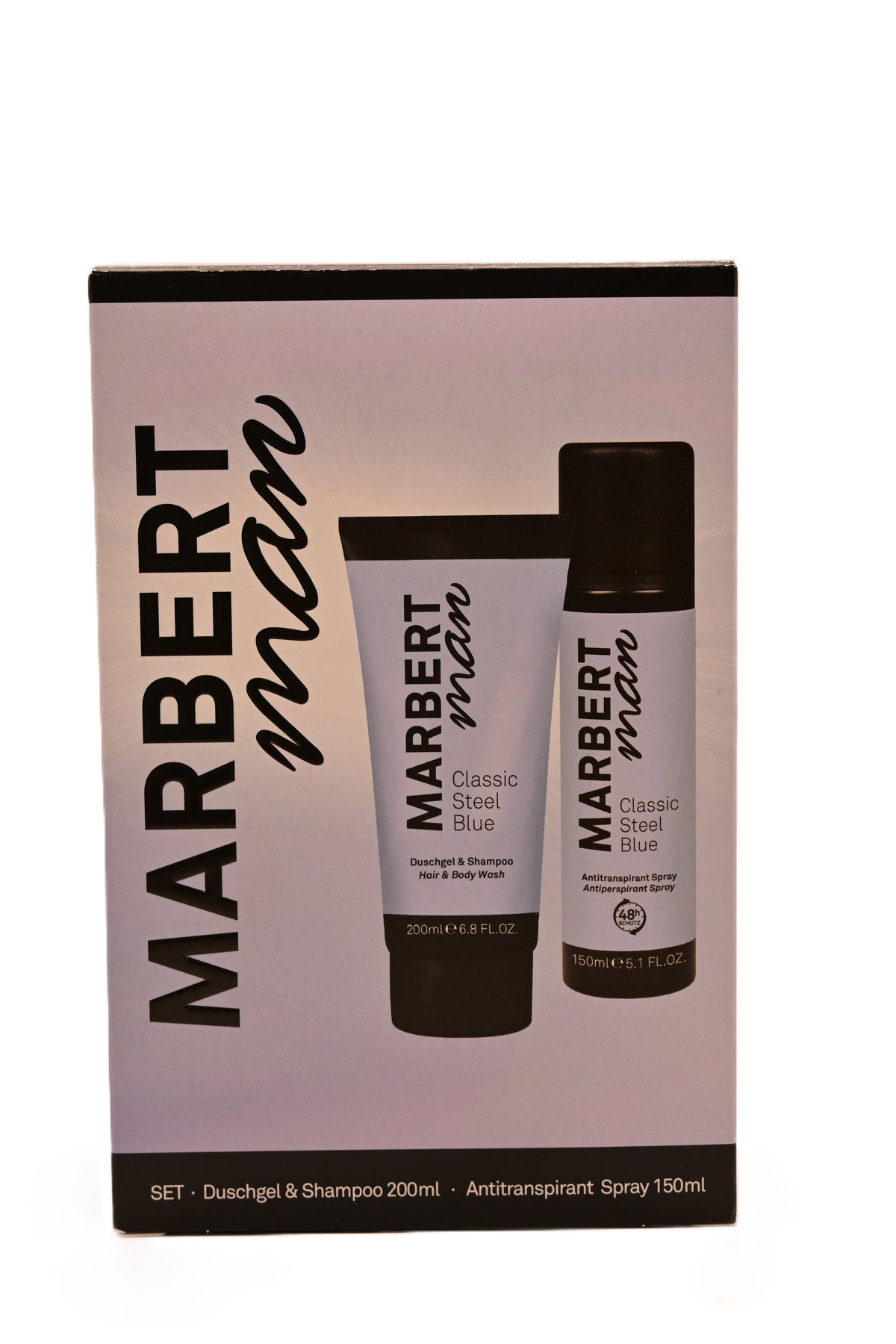 Marbert Man Classic Steel Blue Set 2 Stück assortiert Antitranspirant 150ml Duschgel 200ml