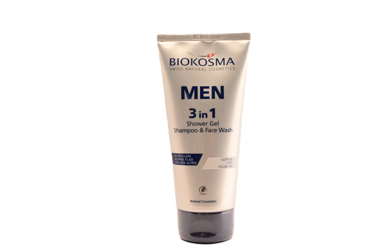 BIOKOSMA MEN 3 in 1 Shower Gel & Shampoo & Face Wash