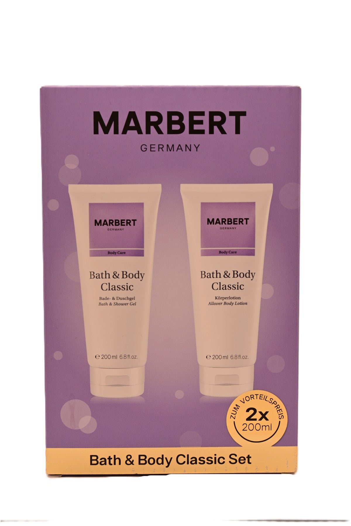 Marbert Bath & Body Classic Set 2 Stück assortiert Classic Shower Gel 200ml Classic Body Lotion 200ml