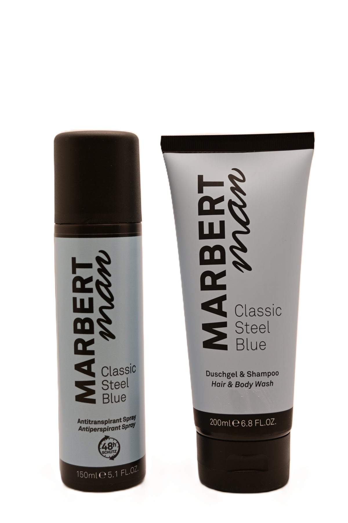 Marbert Man Classic Steel Blue Set 2 Stück assortiert Antitranspirant 150ml Duschgel 200ml